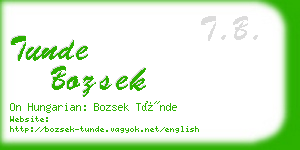 tunde bozsek business card